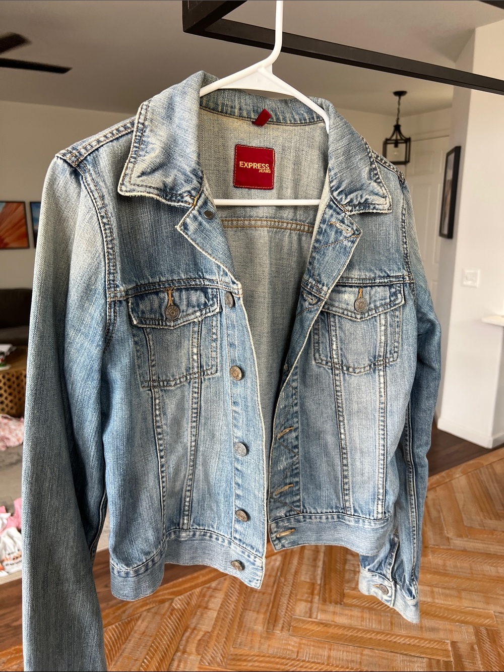 Express Light Blue Washed Denim Jacket